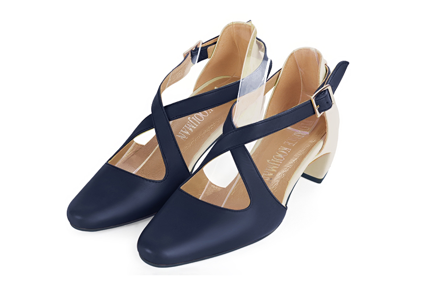 Chaussures bleu marine et blanc femme best sale